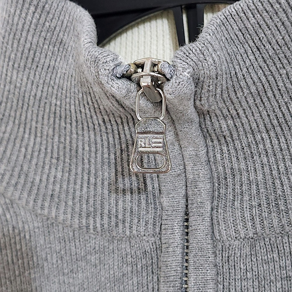 Vintage Polo Jeans Ralph Lauren Ribbed Quarter Zip Sweater Womens Large Gray - Picture 3 of 8